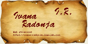 Ivana Radonja vizit kartica